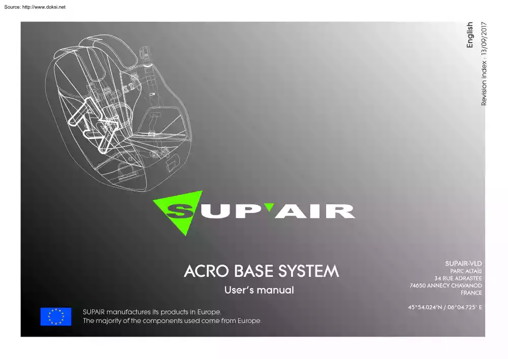 Sup Air, Acro Base System, User Manual
