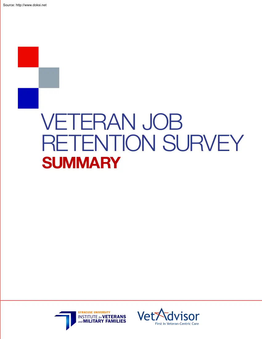 Veteran Job Retention Survey Summary