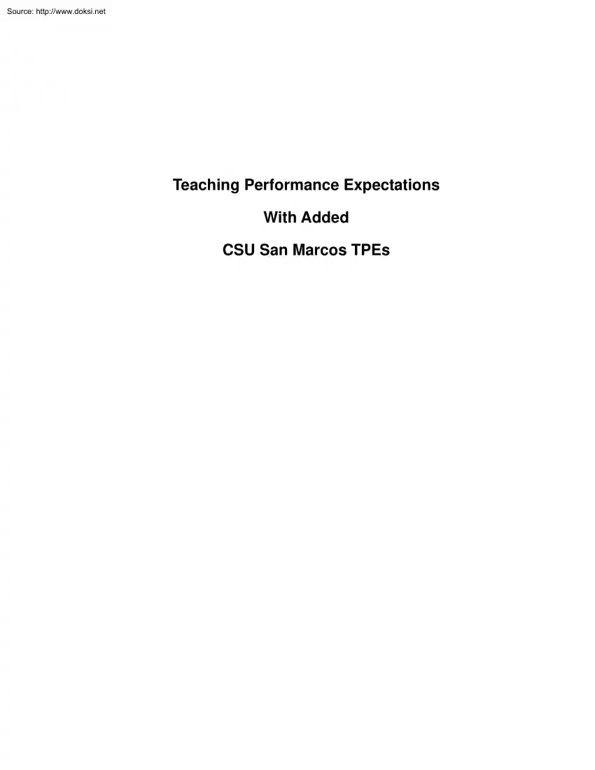 Teaching Performance Expectations With Added CSU San Marcos TPEs