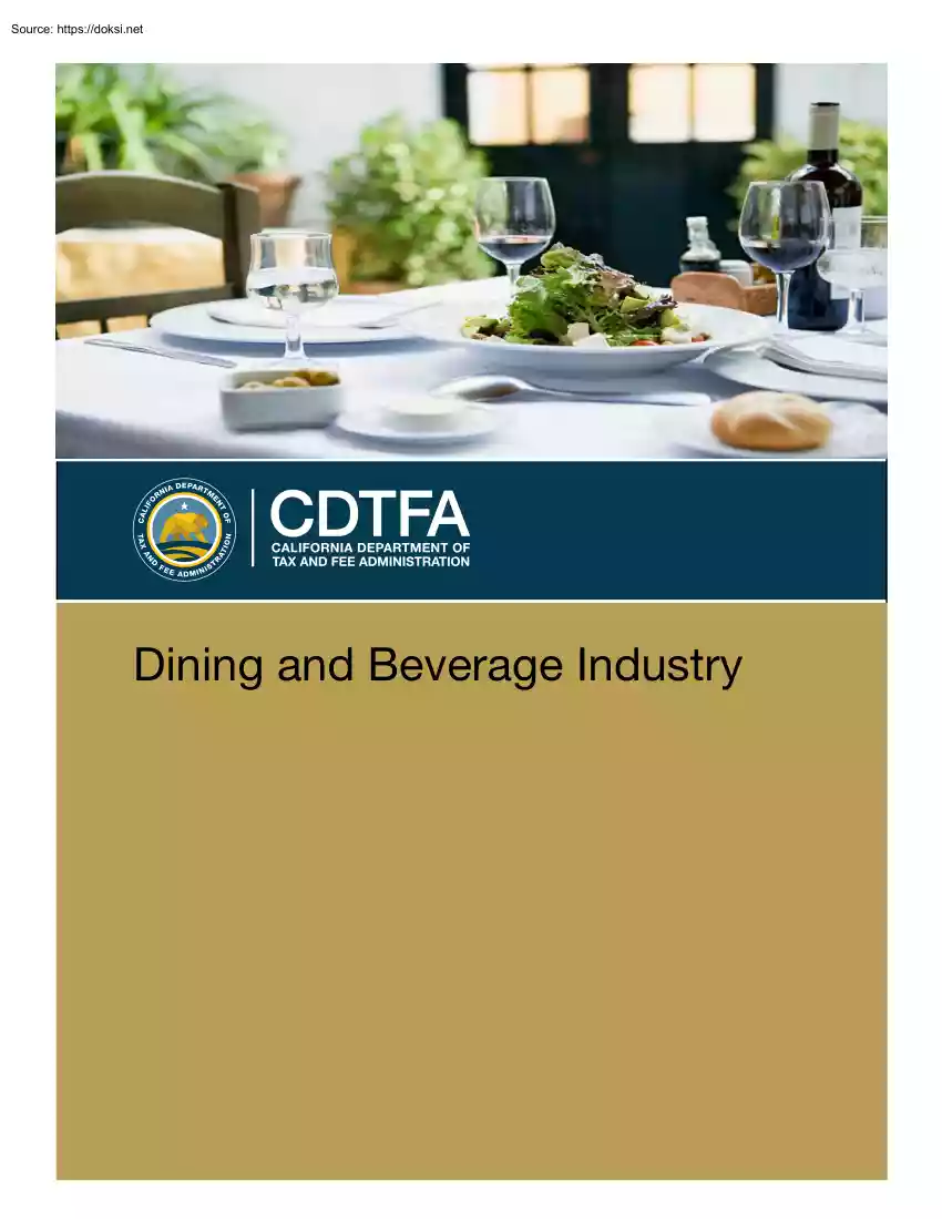 Dining and Beverage Industry