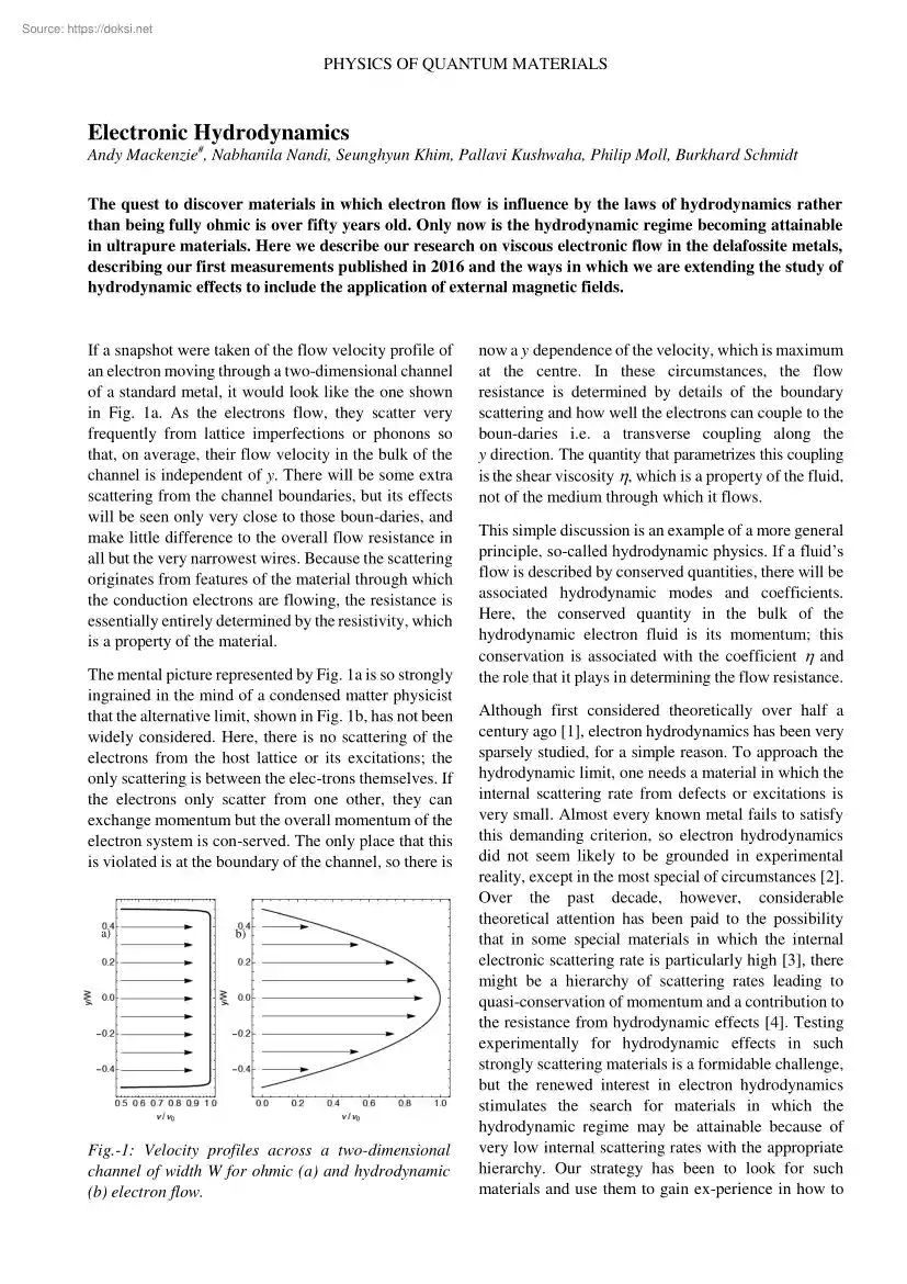 Electronic Hydrodynamics
