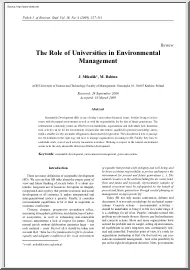 Mikulik-Babina - The Role of Universities in Environmental Management