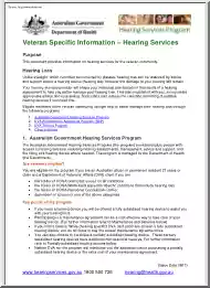 Veteran Specific Information, Hearing