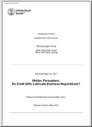 Marechal-Thoni - Hidden Persuaders, Do Small Gifts Lubricate Business Negotiations