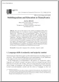 Attila Benő - Multilingualism and Education in Transylvania