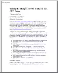 Arvetta Jideonwo - Taking the Plunge, How to Study for the GPC Exam