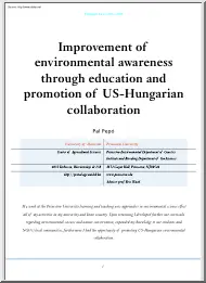 Pal Pepó - Improvement of Environmental Awareness through Education and Promotion of US-Hungarian Collaboration