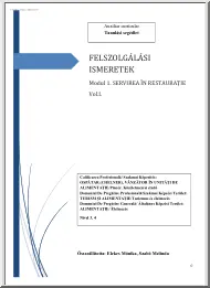 Elekes-Szabó - Felszolgálási ismeretek, tanulási segédlet