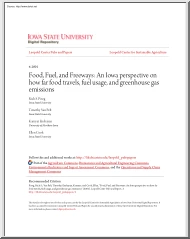 Food, Fuel, and Freeways, An Iowa perspective on how far food travels, fuel usage, and greenhouse gas emissions