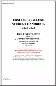 Ursuline College, Student Handbook