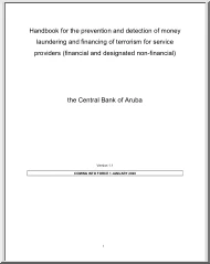 Handbook for the Prevention and Detection of MoneyLaundering and Financing of Terrorism for ServiceProviders, The Central Bank of Aruba