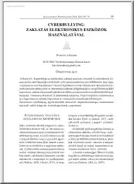 Domonkos Katalin - Cyberbullying, zaklatás elektronikus eszközök használatával