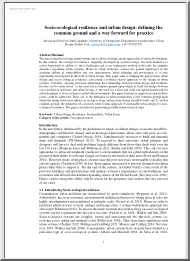 Socio-ecological resilience and urban design, defining the common ground and a way forward for practice