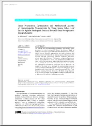 Green Preparation, Optimization and Antibacterial Activity of Hydroxyapatite Nanoparticles by Using Senna Italica Leaf Extract Against Pathogenic Bacteria Isolated from Postoperative Endophthalmitis