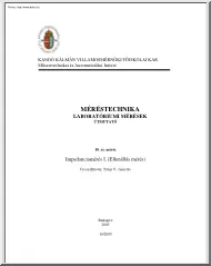 Tényi V. Gusztáv - Méréstechnika
