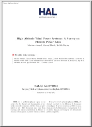 Ahmed-Hably-Bacha - High Altitude Wind Power Systems, A Survey on Flexible Power Kites