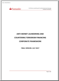 Anti-money Laundering and Countering Terrorism Financing Corporate Framework