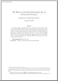 Manoli-Weber - The Effect of the Early Retirement Age on Retirement Decisions