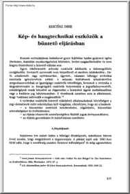 Kertész Imre - Kép- és hangtechnikai