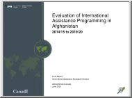 Evaluation of International Assistance Programming in Afghanistan