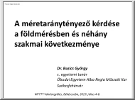 Dr. Busics György - A méretaránytényező kérdése a földmérésben és néhány szakmai következménye