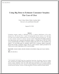 Cohen-Hahn-Hall - Using Big Data to Estimate Consumer Surplus, The Case of Uber