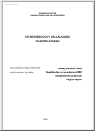 Zsédely Nikoletta Vanda - HR kérdések egy vállalkozás gyakorlatában