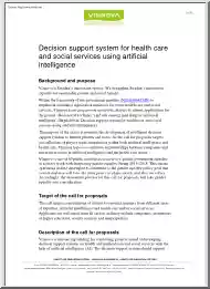 Decision Support System for Health Care and Social Services Using Artificial Intelligence