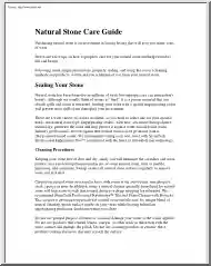 Natural Stone Care Guide