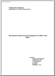 Lőrikné Tóth Edit - Beruházások hatása Európa országaiban az 1990-es évek végén