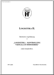 HFF Logisztika II. - Logisztika - Kontrolling vizsgálati módszerek, 2003