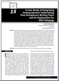 Robert Hak Hung Yiu - A Case Study of Hong Kong Undergraduates Undertaking Their Disciplinary Writing Tasks and its Implications for EAP Pedagogy