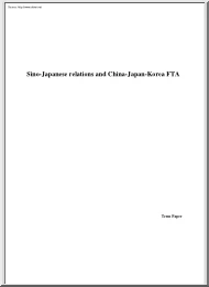Sino Japanese Relations and China Japan Korea FTA