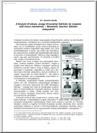 Dr. Kovács Gyula - A bosszú örvénye, avagy Krecsányi Kálmán és csapataelől nincs menekvés, Recenzió, Szomor Sándor könyvéről