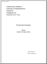 Lőrinc Ferencné - Migráció az Európai Unióban