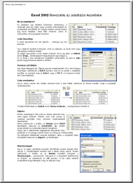 Excel 2002, bevezetés az adatbázis-kezelésbe
