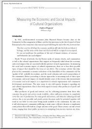Stephen Sheppard - Measuring the Economic and Social Impacts of Cultural Organizations