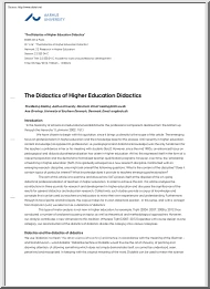 Keiding-Qvortrup - The Didactics of Higher Education Didactics