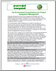 Ten Environment Considerations for Project Integration Management