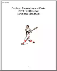 Carrboro Recreation and Parks 2019 Fall Baseball Participant Handbook