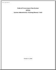 Federal Procurement Data System, System Administrator Training Manual