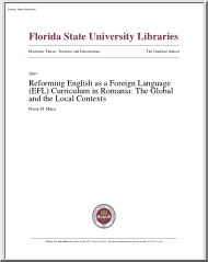 Florin M. Mihai - Reforming English as a Foreign Language Curriculum in Romania, The Global and the Local Contexts
