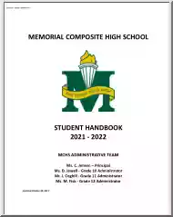 Jensen-Jewell-Coghill - Memorial Composite High School, Student Handbook