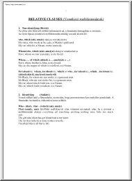 Relative clauses - Vonatkozó