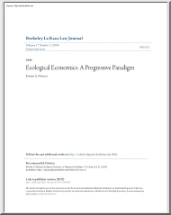 Kristen A. Sheeran - Ecological Economics, A Progressive Paradigm