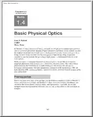 Leno S. Pedrotti - Basic Physical Optics