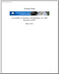 Accessibility for Ontarians with Disabilities Act, Training Guide