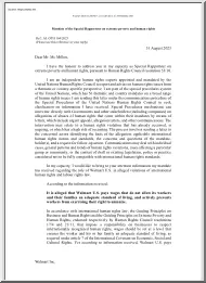 Mandate of the Special Rapporteur on