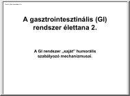 A gasztrointesztinális rendszer élettana 2.