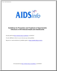 Guidelines for Prevention and Treatment of Opportunistic Infections in HIV-infected Adults and Adolescents